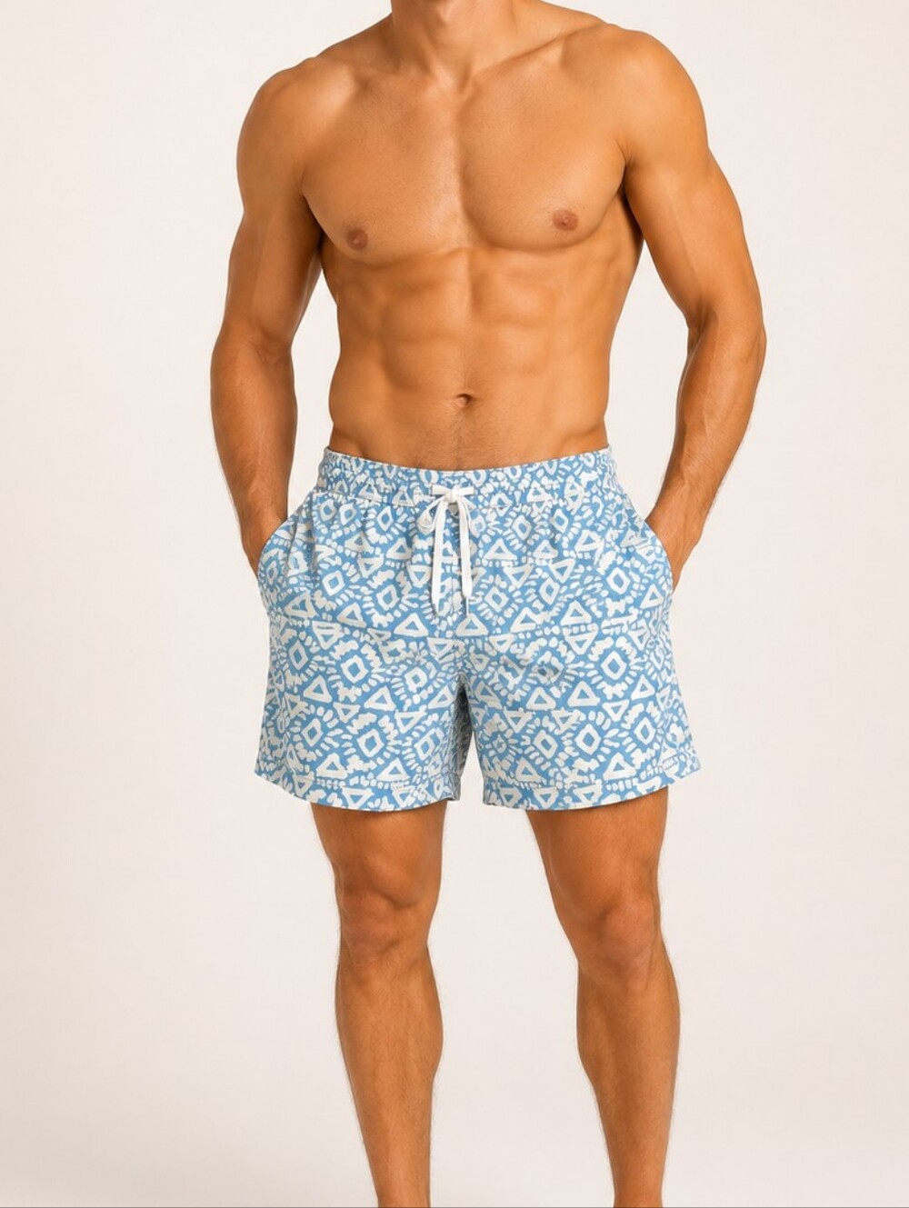 Chubbies Men's 2XL Blue White Geometric Swim Trunks Shorts 5.5" Inseam